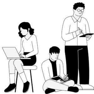 Ilustrační obrázek – píšící lidé